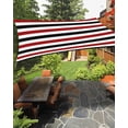 thumbnail image 1 of Sun Shade Sail 8'x10' Red Black Stripes Rectangle Sun Shade Sails Canopy Waterproof White Classic Striped Outdoor Sunshades Sand UV Block Cover Shades Cloth for Patio Backyard Garden Deck Porch Lawn, 1 of 9