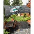 thumbnail image 1 of Sun Shade Sail 8'x10' Teal Turquoise Daisy Rectangle Sun Shade Sails Canopy Waterproof Grey Bubble Butterfly Floral Outdoor Sunshades Sand UV Block Cover Shades Cloth for Patio Backyard Garden Deck, 1 of 9