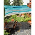 thumbnail image 1 of Sun Shade Sail 8x10Ft Abstract Turquoise Gradient Beach Ocean Wave Oil Painting Uv Block Sunshade Canopy Outdoor Shade Cover Rectangle Shade Cloth For Patio Garden Yard Deck Pergola, 1 of 6
