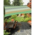 thumbnail image 1 of Sun Shade Sail 8x10Ft Boho Green and Yellow Striped Geometric Ethnic Style Uv Block Sunshade Canopy Outdoor Shade Cover Rectangle Shade Cloth For Patio Garden Yard Deck Pergola, 1 of 6