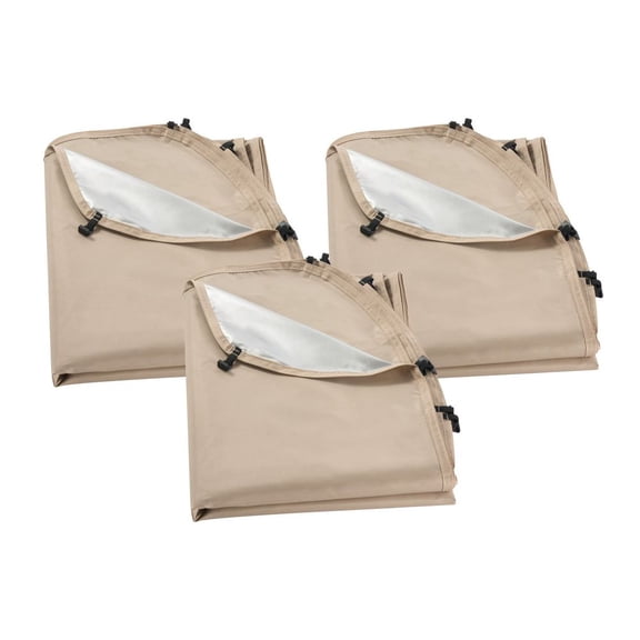 Sun Shade Sail Canopy Covers, Fit for 10 x 9.2 ft Screen House Tent, Sun Protection, 5.51 x 4.23 ft 300D Oxford Silver-Coated Fabric, Pack of 3 (Not Include Tent), for Outdoor Activities, Beige