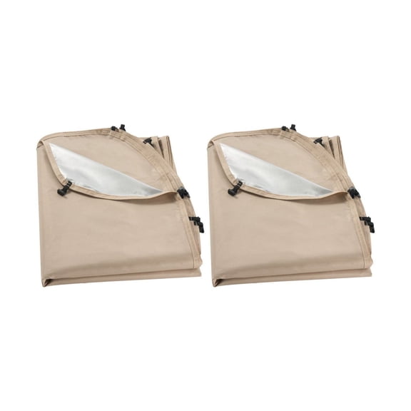 Sun Shade Sail Canopy Covers, Fit for 6 x 6 ft Screen House Tent, Sun Protection, 5.51 x 5.71 ft 300D Oxford Silver-Coated Fabric, Pack of 2 (Not Include Tent), for Outdoor Activities, Beige