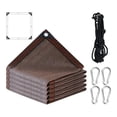thumbnail image 1 of Sun Shade Sail Canopy – Heavy Duty Patio Cover with UV Protection, Breathable Mesh Tarp for Outdoor Deck, Garden, Balcony – Includes Ropes & Carabiners (Brown, 10x10 FT), 1 of 9
