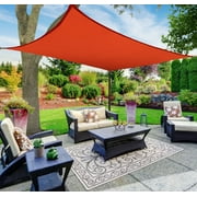 Sun Shade Sail Canopy, Rectangle, Red, 12x16