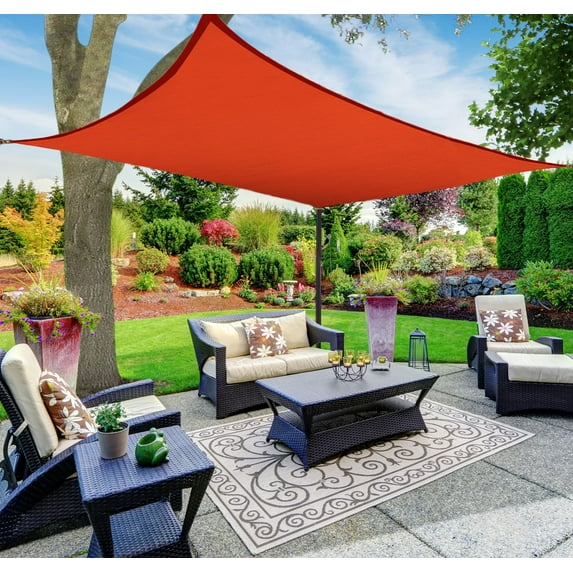 Sun Shade Sail Canopy, Rectangle, Red, 12'x16'