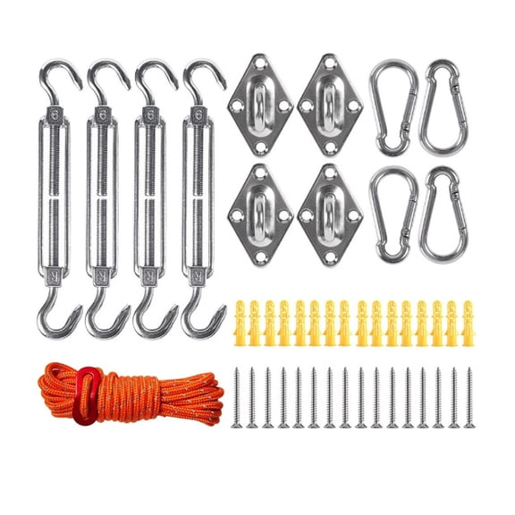 Sun Shade Sail Fixing Kit Heavy Duty, Steel Awning Attachment Set, Shade Hardware Accessories