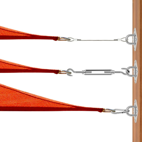 Sun Shade Sail Hardware Kit 304 Stainless Steel Awning Fixing Installation Kit Adjustable Shade Sail Mounting Kit Awning Attachment for Square Triangle Rectangle Shade Canopy