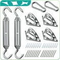 thumbnail image 1 of Sun Shade Sail Hardware Kit 5 Inch for Triangle Rectangle Outdoor Sun Shade Sails Installation in Lawn and Garden, Anti-Rust Stainless Steel Sail Shade Hardware Kit of Heavy Duty (40Pcs) B, 1 of 5