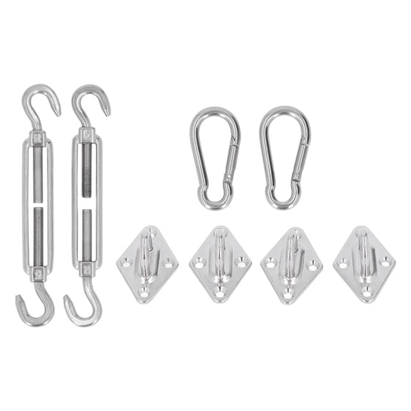 Sun Shade Sail Hardware Kit - 5mm 304 Stainless Steel Installation Set for Rectangle and Square Awning