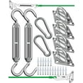 thumbnail image 1 of Sun Shade Sail Hardware Kit 6-8 inch 304 Stainless Steel for Rectangular/Square/Triangle Sun Shade Sail Installation Lawn and Garden, Heavy Duty Anti-Rust Sail Shade Hardware Kit, 40 Pcs B, 1 of 5