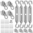 thumbnail image 1 of Sun Shade Sail Hardware Kit 6 Inch for Rectangle & Triangle Shade Sail Install, Stainless Steel Shade Sail Fixing Accessories for Outdoor Patio Canopy Garden, HeavyDuty Awning Attachment Set (80 Pcs), 1 of 6