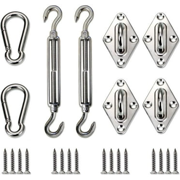 Sun Shade Sail Hardware Kit - 6 Inches - Super Heavy Duty - for Square and Rectangle Sun Shade Sail
