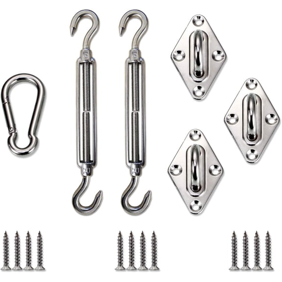 Sun Shade Sail Hardware Kit - 6 Inches - Super Heavy Duty - for Triangle Sun Shade Sail B