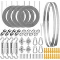thumbnail image 1 of Sun Shade Sail Hardware Kit 6 inch with 4pcs 4 * 12ft Cable Wire Rope 304 Stainless Steel for Patio, Garden Triangle Rectangle and Square Sun Shade Sails Installation 59 pcs, 1 of 5