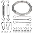 thumbnail image 1 of Sun Shade Sail Hardware Kit 6 inch for Triangle Rectangle Sun Shade Sail Installation, 304 Stainless Steel for Garden Outdoors, 32 ft 1/8" Cable Wire Ropes B, 1 of 5