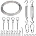 thumbnail image 1 of Sun Shade Sail Hardware Kit 6 inch for Triangle Rectangle Sun Shade Sail Installation, 304 Stainless Steel Sun Shades Outdoor Hardware Kit with 32 ft 1/8" Cable Wire Ropes B, 1 of 5