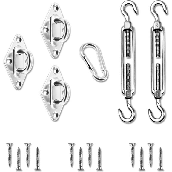 Sun Shade Sail Hardware Kit with 8" Turnbuckles for Triangle Sun Shade Sail Canopy Installation B