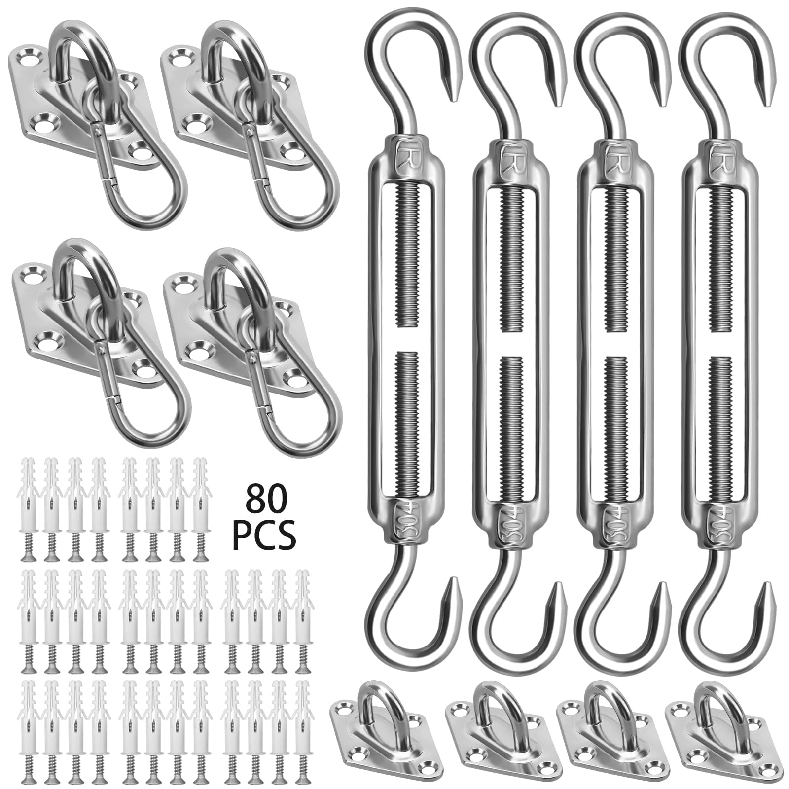 Sun Shade Sail Hardware OIF8 Kit 304 Stainless Steel Canopy