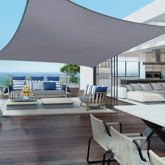 Sun Shade Sail Rectangle 6.5/10/12/13/16FT Waterproof Outdoor Garden Patio Party Sunscreen Awning Canopy 98% UV Block With Free Rope