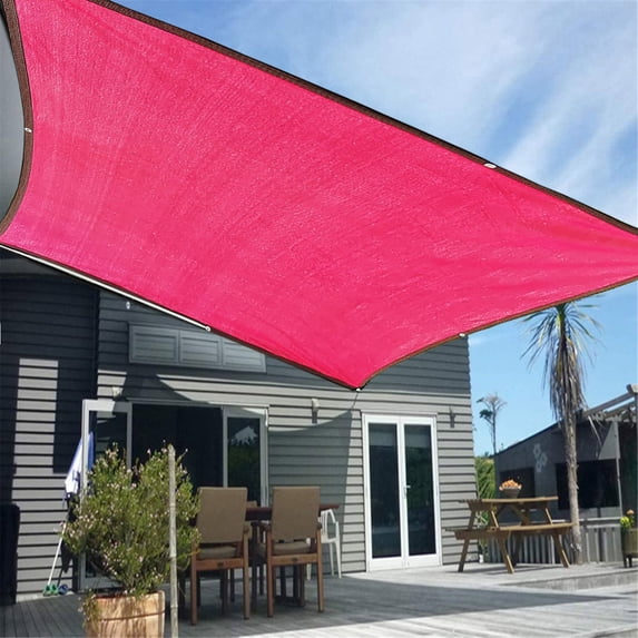 Sun Shade Sail Rectangle Canopy - 95% UV Protection HDPE Breathable Sunshade Cover with Stainless Steel D-Rings for Patio Garden Backyard Swimming Pool BBQ Area, Brown, 1-Pack
