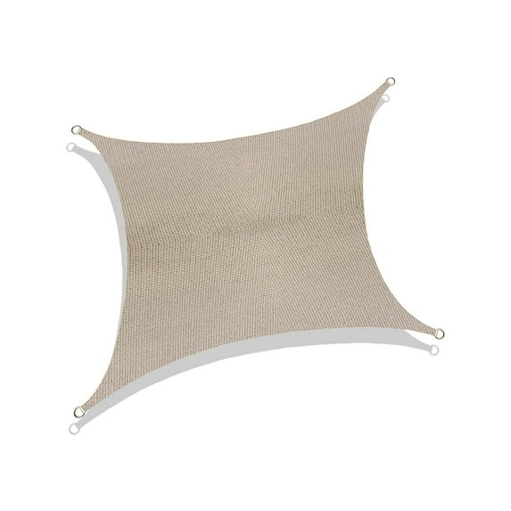 Sun Shade Sail Square Canopy - UV Resistant Sun Shade for Pergola, Swimming Pool, Patio Garden, Outdoor Activities with Durable Fabric - Customization Available (20' x 20', Beige)