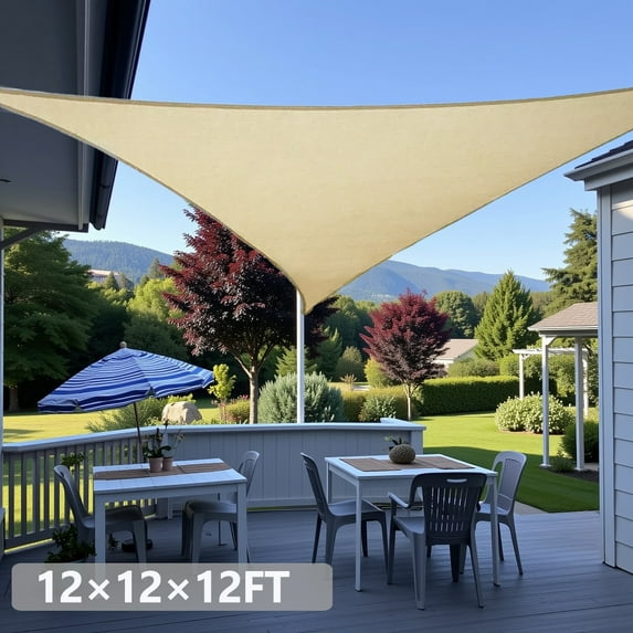 Sun Shade Sail Triangle 8/12/16FT Canopy Patio Garden Covers Outdoor Awning Pool UV Block Sunshade
