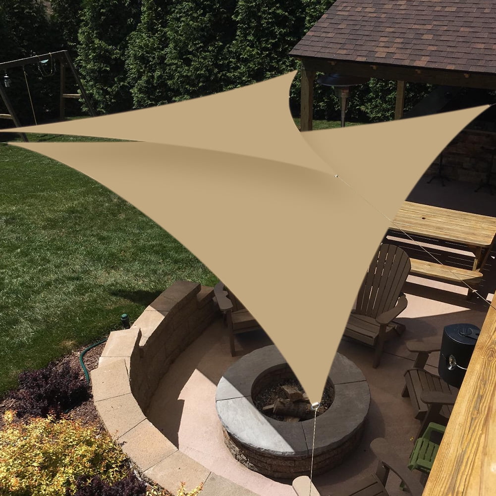 Waterproof Sun Shade Sail Triangle for Outdoor Garden Patio UV Block 6.5 10 12 16FT with Free Rope Walmart