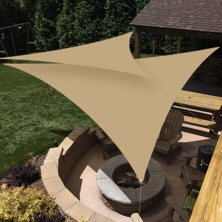 Sun Shade Sail Triangle Waterproof 6.5/10/12/16FT Outdoor Garden Patio  Party Sunscreen Awing Triangle Canopy 98% UV Block with Free Rope 