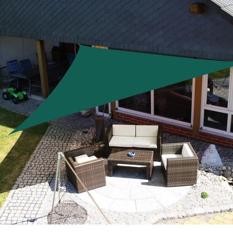 Sun Shade Sail Triangle Waterproof 6.5/10/12/16FT Outdoor Garden Patio Party Sunscreen Awing Triangle Canopy 98% UV Block with Free Rope