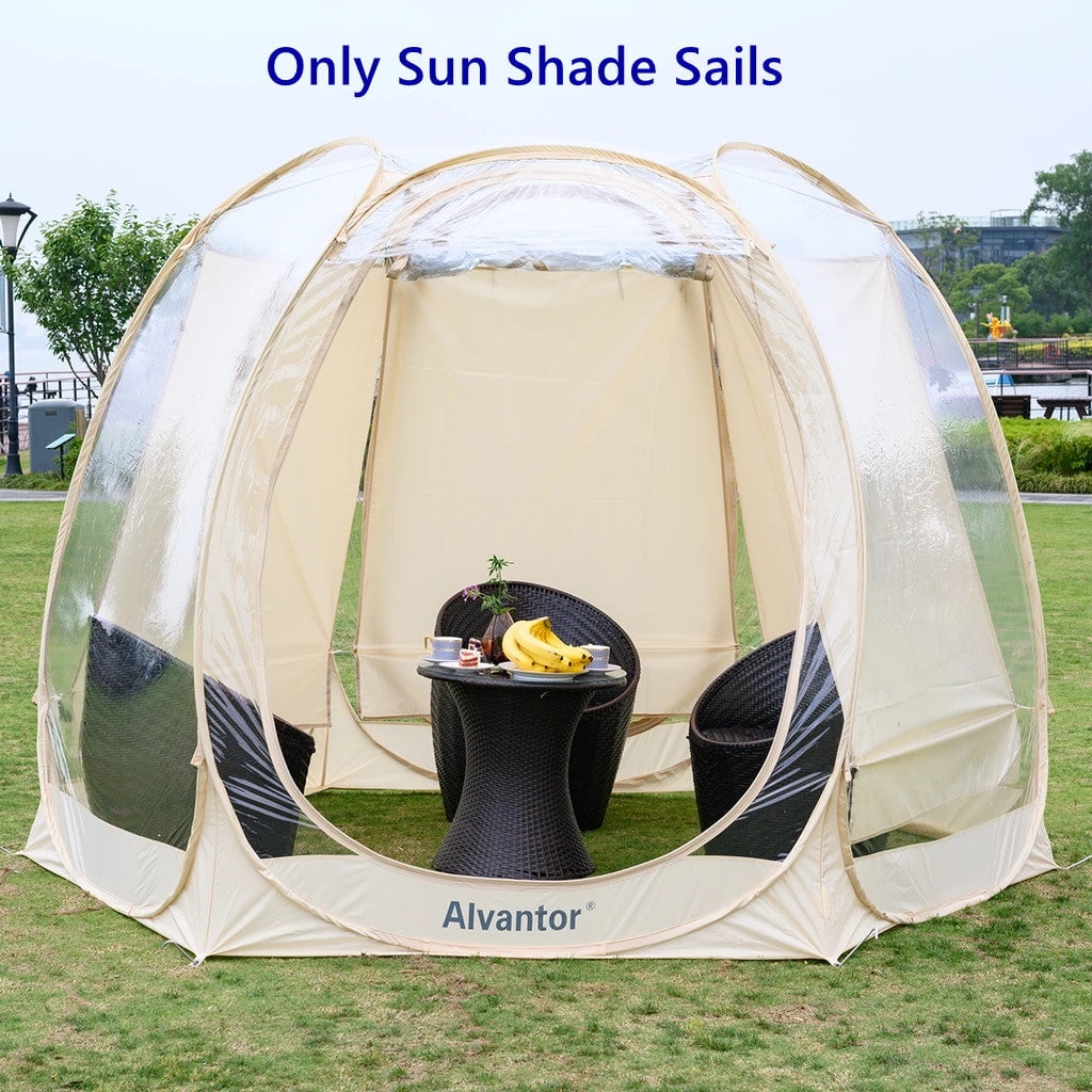 Beige Oxford Fabric Sun Shade Sail for 6'x6' Tent, Pack of 2