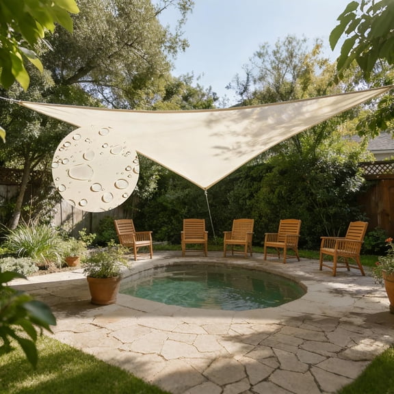 Sun Shade Sail, Waterproof Shade Sail, 10'x10'x10' Triangle Sun Shade Sail Canopy, UV Block Sunshade with Free Rope for Outdoor Garden Yard Deck
