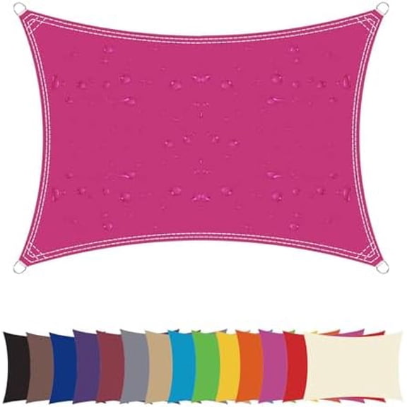 Sun Shade Sail Waterproof Sunscreen 98% UV Block Garden Beach Patio Awning Canopy (12'x12'x16', Rose)$$Garden & Patio