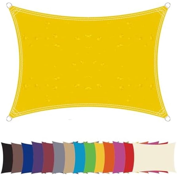 Sun Shade Sail Waterproof Sunscreen 98% UV Block Garden Beach Patio Awning Canopy (13'x13'x13', Yellow)$$Garden & Patio