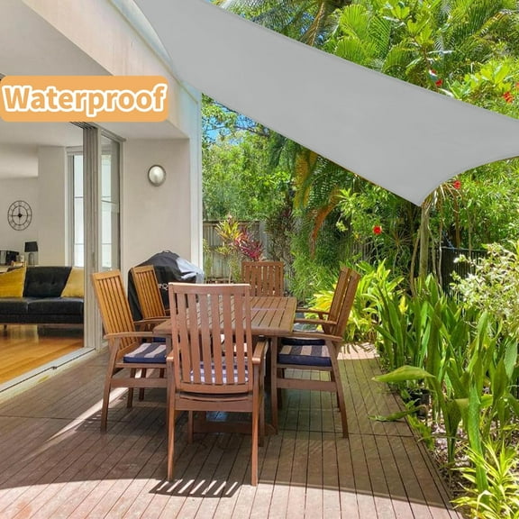 Sun Shade Sail for Patio, Yamaziot 10'x13' Rectangle Canopy, Waterproof UV Block Cover Sunshade for Deck Outdoor Backyard Lawn Garden Pool, Grey