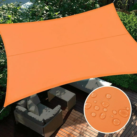 Sun Shade Sail for Patio, Yamaziot 10'x13' Rectangle Canopy, Waterproof UV Block Cover Sunshade for Outdoor Backyard Lawn Garden Pool, Orange