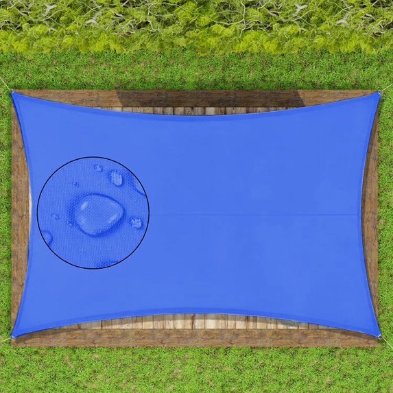Sun Shade Sail for Patio, Yamaziot 6.6'x10' Rectangle Canopy, Waterproof UV Block Cover Sunshade for Outdoor Backyard Lawn Garden Pool, Blue