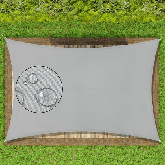 Sun Shade Sail for Patio, Yamaziot 6.6'x10' Rectangle Canopy, Waterproof UV Block Cover Sunshade for Outdoor Backyard Lawn Garden Pool, Grey
