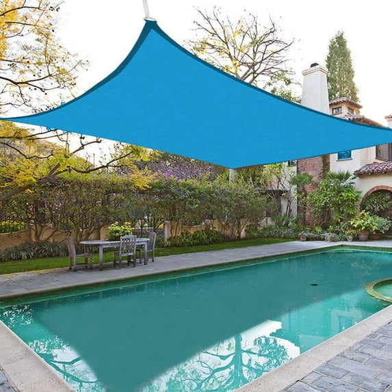 Sun Shade Sail for UV Ray Protection - Blue, Rectangle (10x13' w/ Hardware Kit)