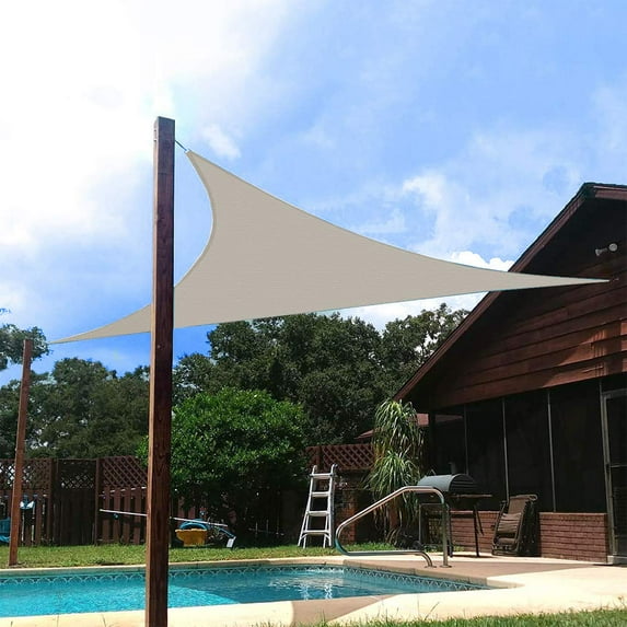Sun Shade Sails 16.5' x 16.5' x 16.5' Triangle Waterproof UV Block Canopy for Patio Backyard Lawn Garden