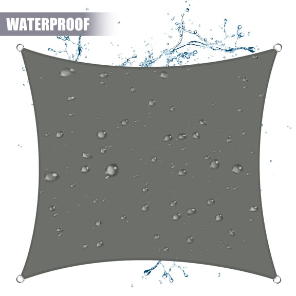 Sun Shade Sails ,6.5FT Square Waterproof Canopy ,UV Block Awning for Outdoor Patio Backyard Garde ,Dark Gray