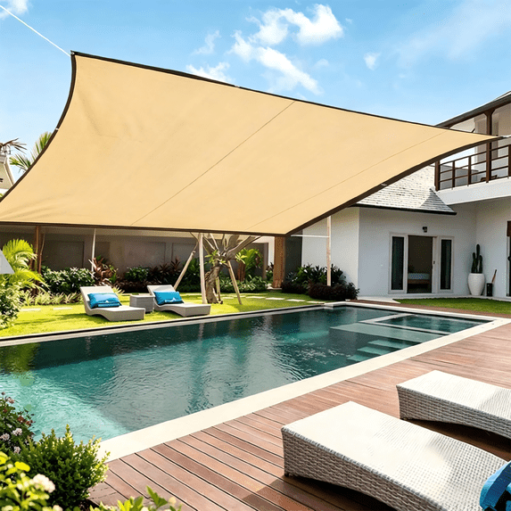 Sun Shade for Patio Rectangle - Outdoor UV Protection Shade Cloth, Sail Block Canopy for Patio, Garden, Backyard