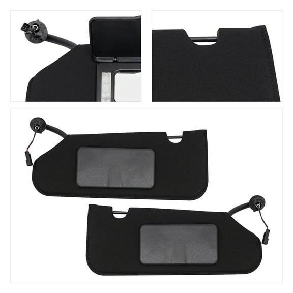 Sun Shades Left Right Side With 2x Stickers Black Glare Shield Fit for 2005-2013 C6 Corvette, Black Glare Shield