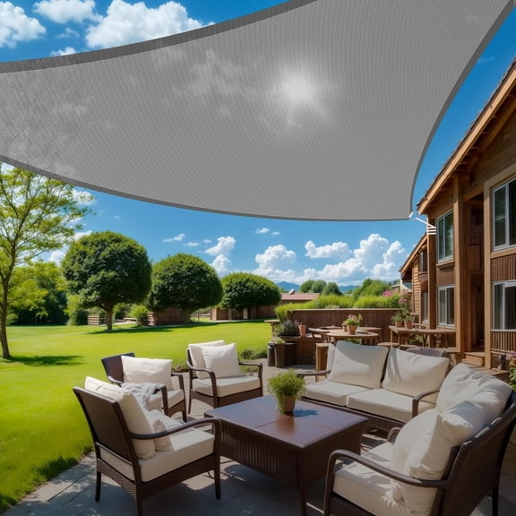 Sun Shades Outdoor Patio,Heavy Duty Shade Sail UV Protection Beach Canopy,Tear and Rust Resistant Wind Sail for Yard Deck Lawn Garden Triangle Sunshade(20' X 20' X 20',Grey)