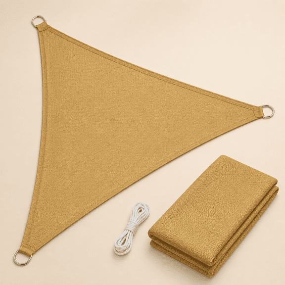 Sun Shades Outdoor Patio, Heavy Duty Shade Sail UV Protection Beach Canopy, Tear and Rust Resistant Wind Sail for Yard Deck Lawn Garden Triangle Sunshade