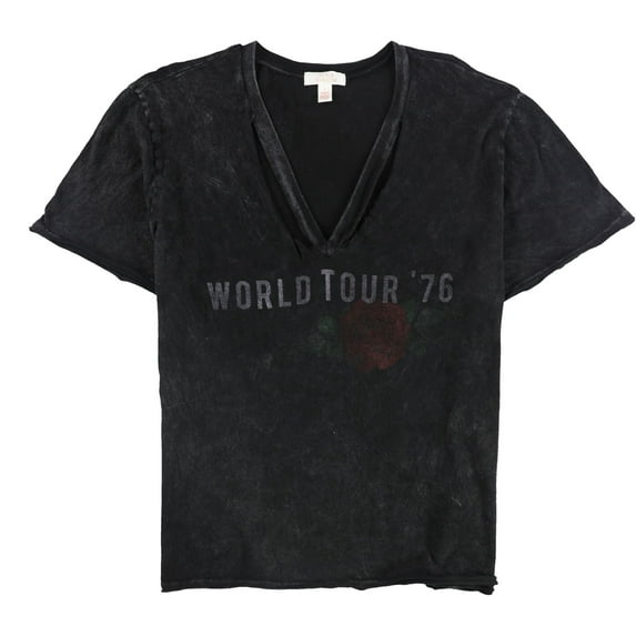 Sun & Shadow Womens World Tour '76 Graphic T-Shirt, Black, Small