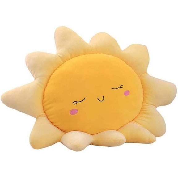Sun Shaped Pillow Cute Sun seat Cushion Chair Cushion, Soft Plush Pillow, for Decoration 's and Girls' Birthday Gifts (17.8 inch Yellow)