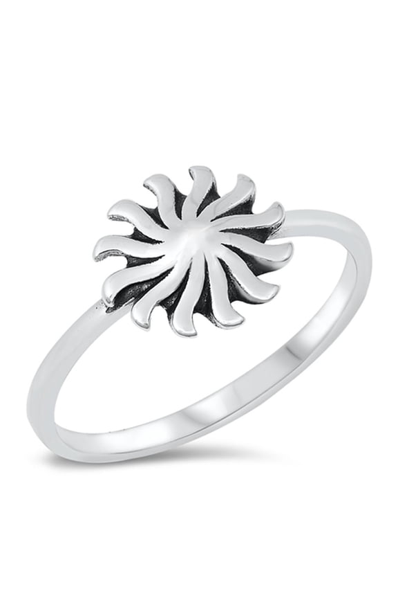 Sun Shine Flare Sunrise Ring .925 Sterling Silver Band Jewelry Female Male Unisex Size 9