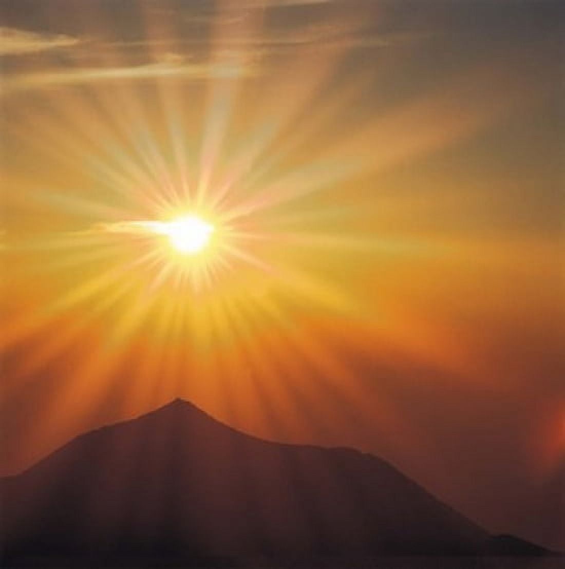 Sun Shinning Over the Mountain Computer graphics Lens Flare Canvas Art - Panoramic Images (16 x 16)