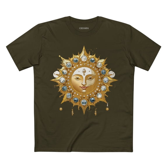 Sun Shirt, Shirt with Sun, Tee Shirt with Gold Sun