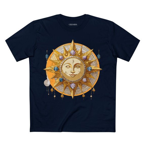 Sun Shirt, Shirt with Sun, Tee Shirt with Gold Sun